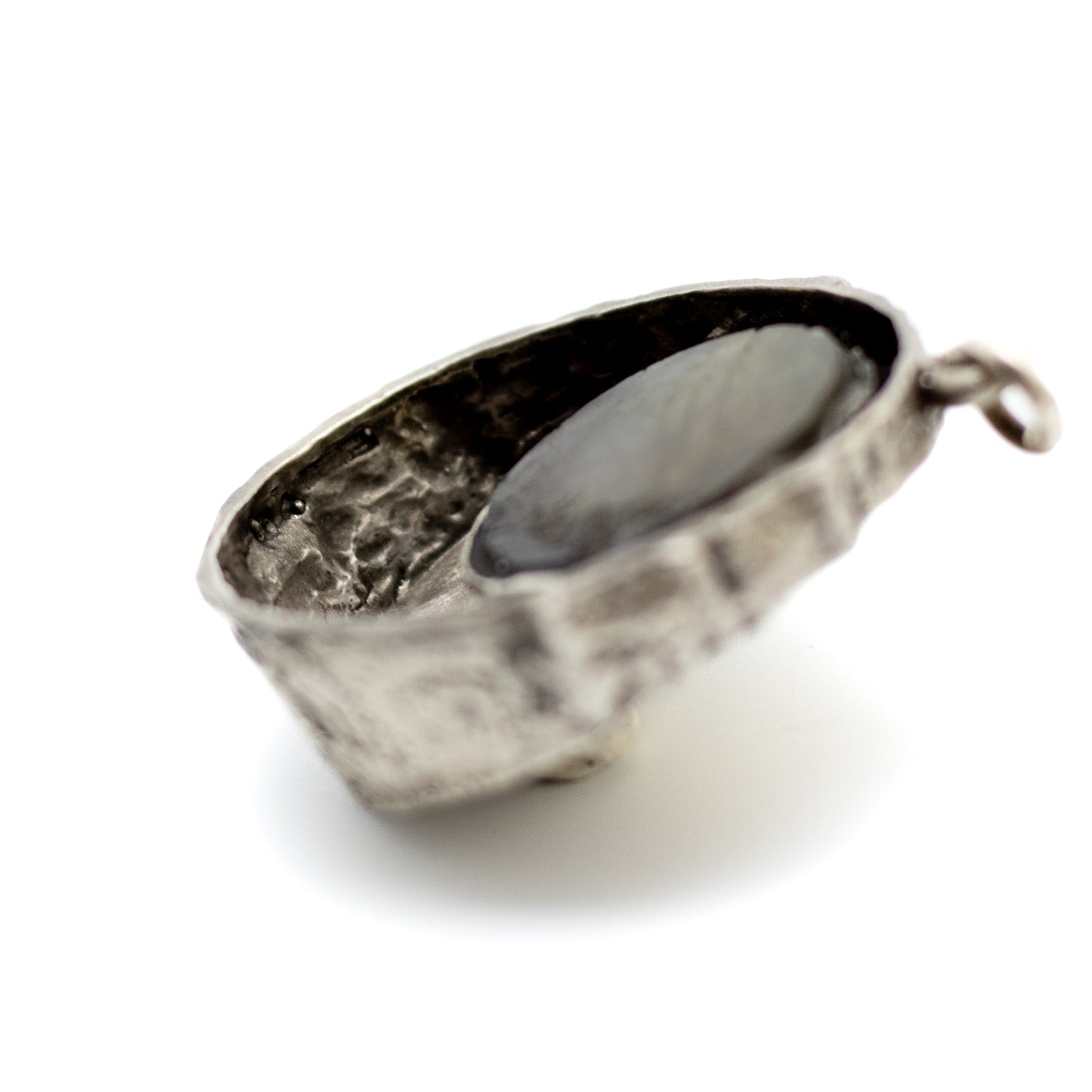 Finnish Brutalist Silver Pendant with Spectrolite
