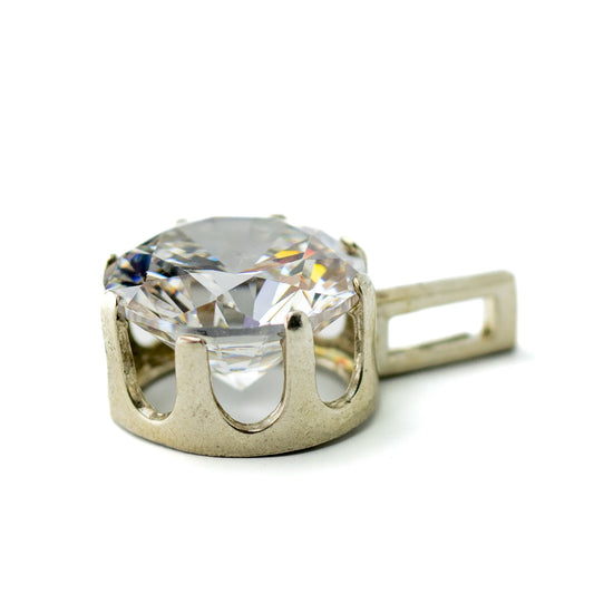 Vintage Finnish Silver Pendant with Cubic Zirconia Attributed to Elis Kauppi