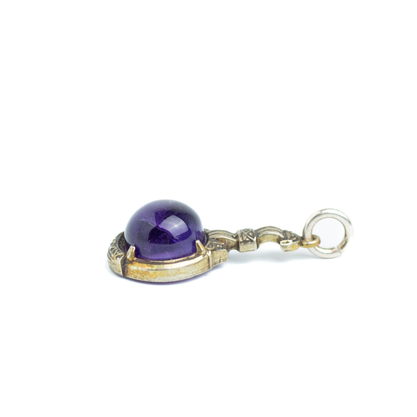 Art Deco Antique Silver Pendant with Amethyst