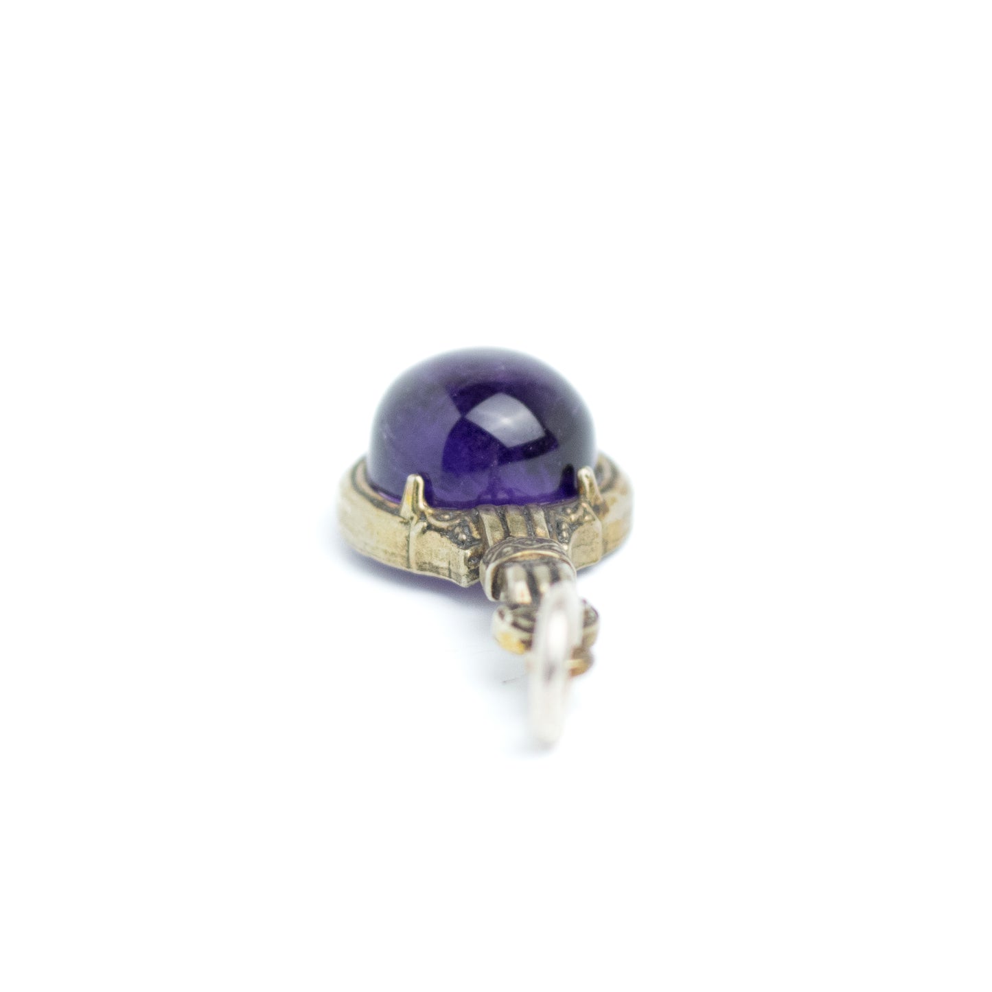 Art Deco Antique Silver Pendant with Amethyst