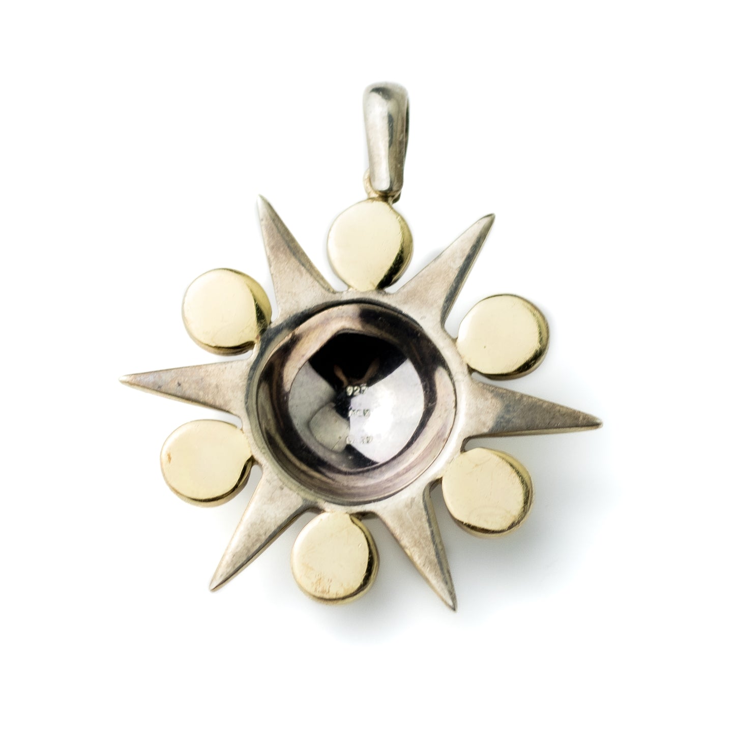 Sergio Bustamante Vintage Sun Pendant in Sterling Silver with Lapis Lazuli