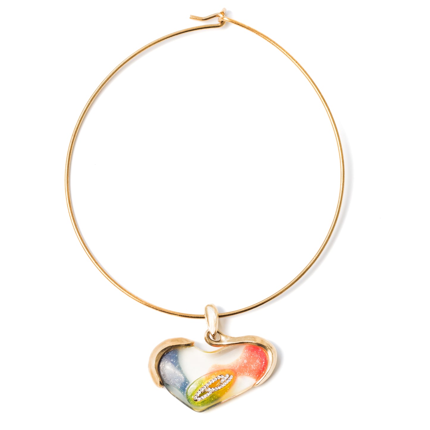 Christian Lacroix Vintage Jewelry Set with Rainbow Resin Hearts