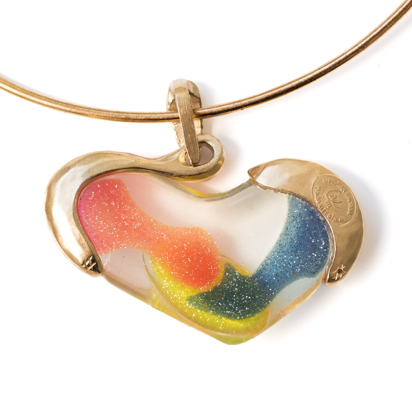 Christian Lacroix Vintage Jewelry Set with Rainbow Resin Hearts