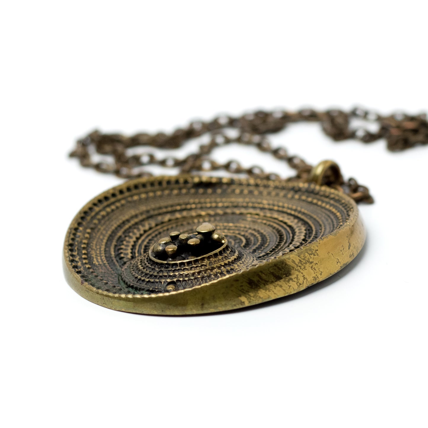 Jorma Laine Sombrero Bronze Pendant Necklace for Turun Hopea, Finland