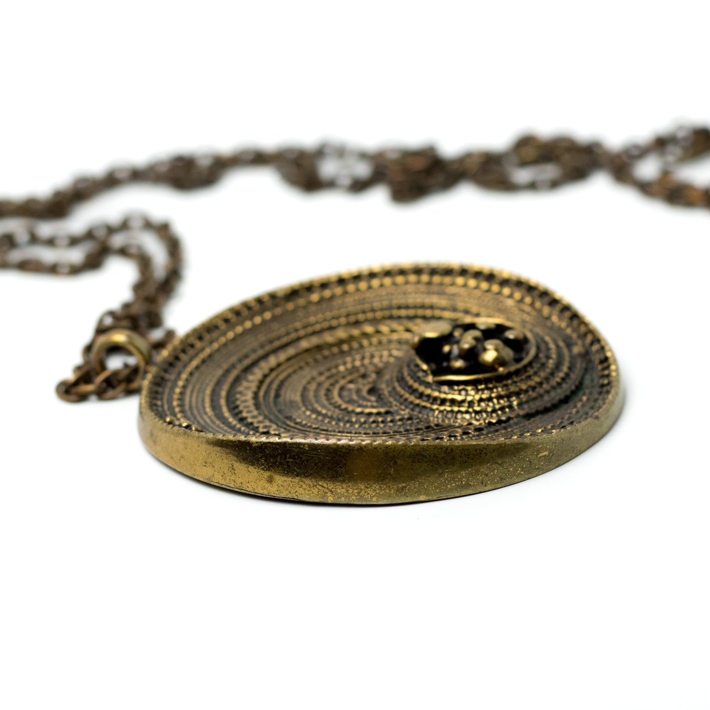 Jorma Laine Sombrero Bronze Pendant Necklace for Turun Hopea, Finland