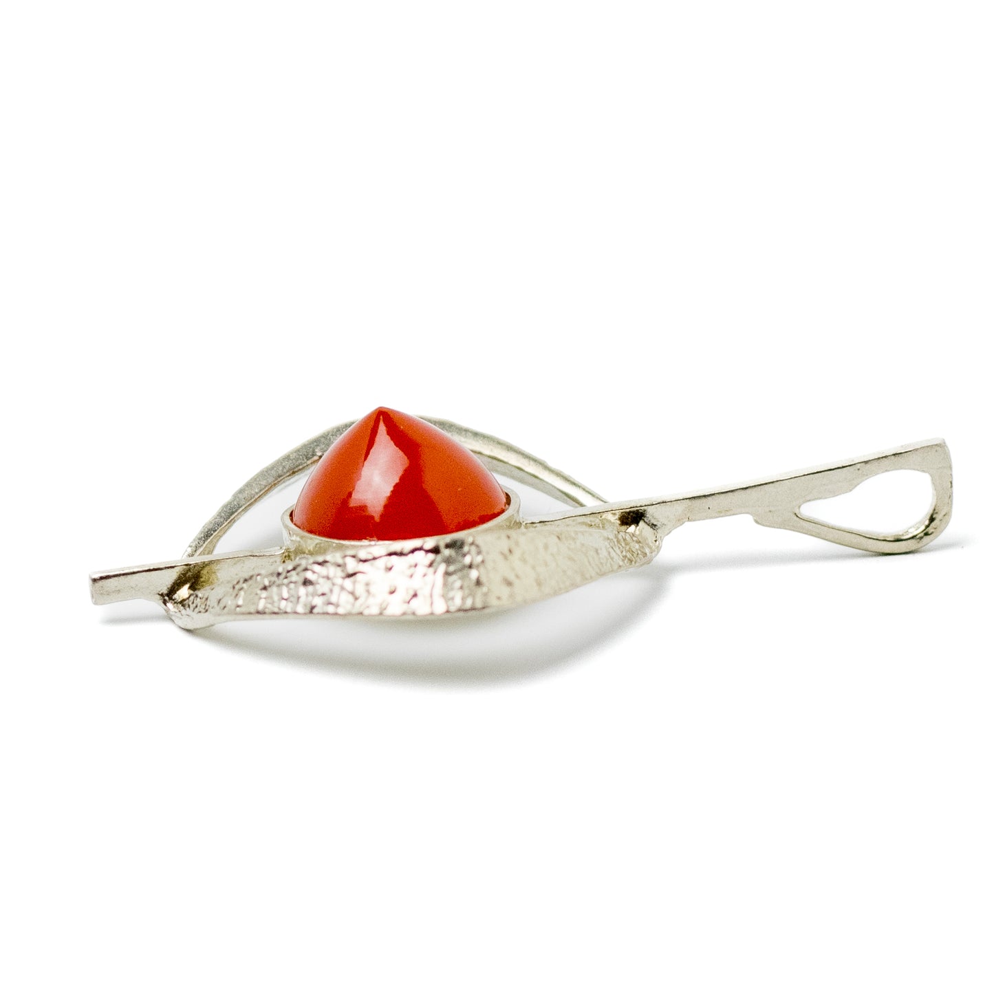Theodor Fahrner Vintage Modernist Silver Pendant with Carnelian