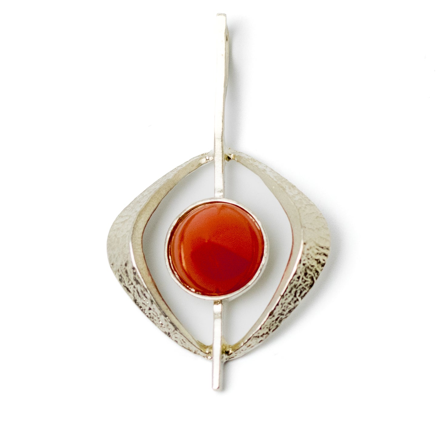 Theodor Fahrner Vintage Modernist Silver Pendant with Carnelian