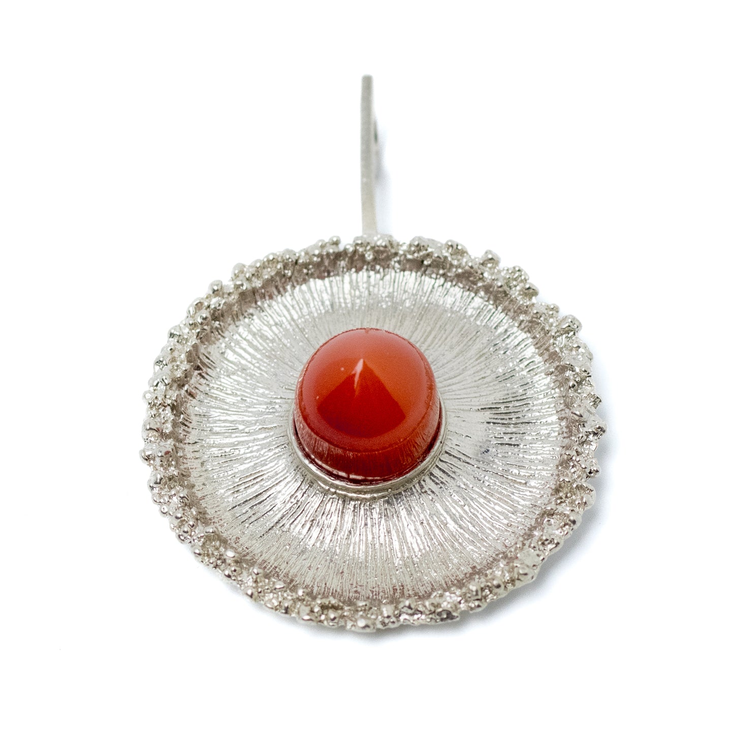 Theodor Fahrner Vintage Brutalist Silver Pendant with Carnelion