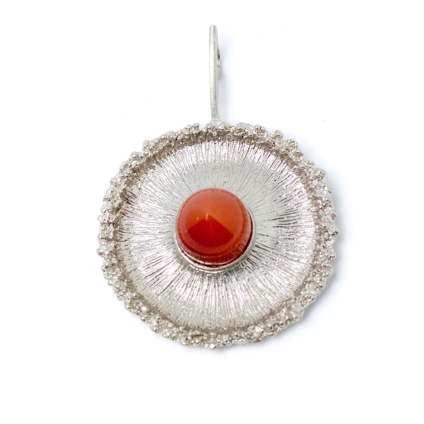 Theodor Fahrner Vintage Brutalist Silver Pendant with Carnelion