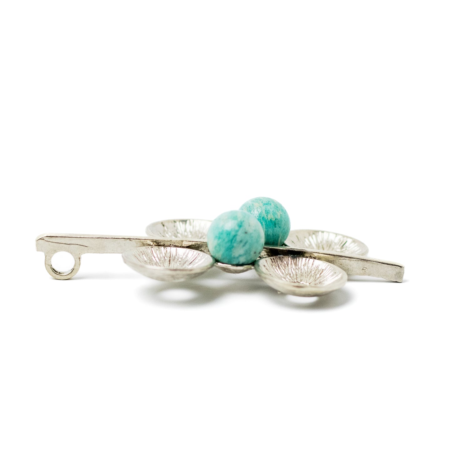 Theodor Fahrner Vintage Brutalist Silver Pendant with Amazonite Spheres