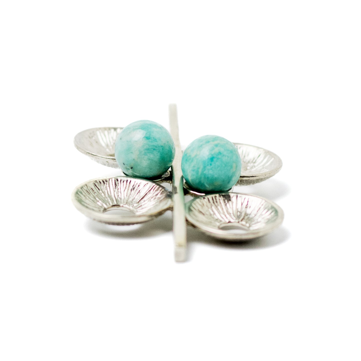 Theodor Fahrner Vintage Brutalist Silver Pendant with Amazonite Spheres