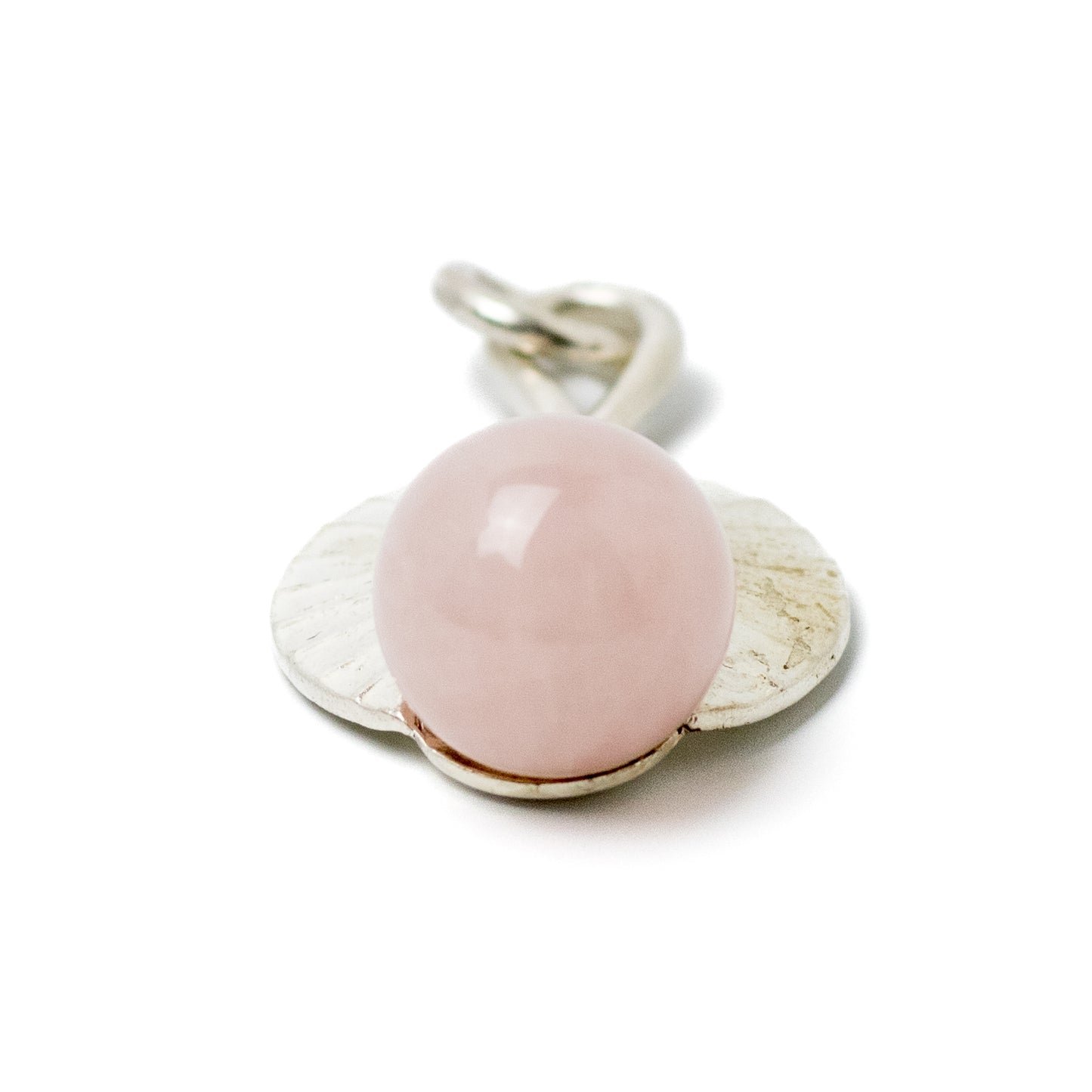Theodor Fahrner Original Modernist Silver Pendant with Rose Quartz Sphere