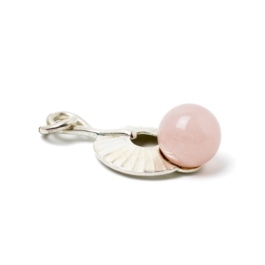 Theodor Fahrner Original Modernist Silver Pendant with Rose Quartz Sphere
