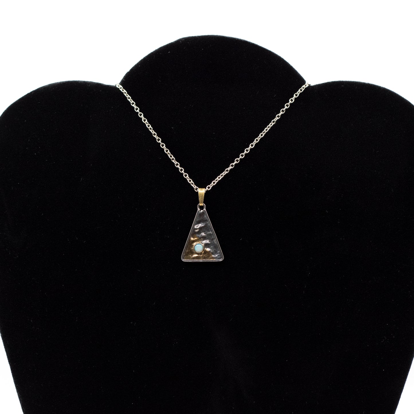 Sterling Silber Vintage Natürlicher Opal Dreiecksanhänger