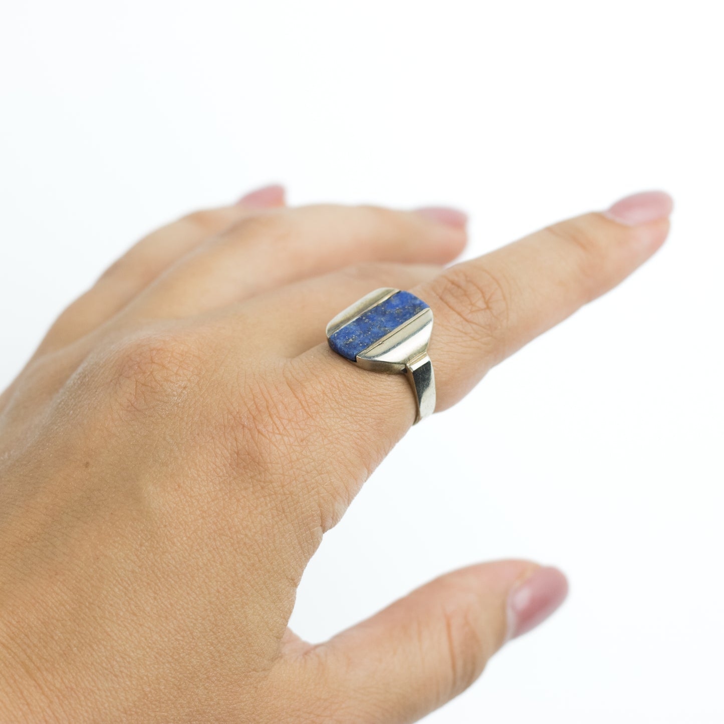 Theodor Fahrner 1930s Art Deco Silver Ring with Lapis Lazuli