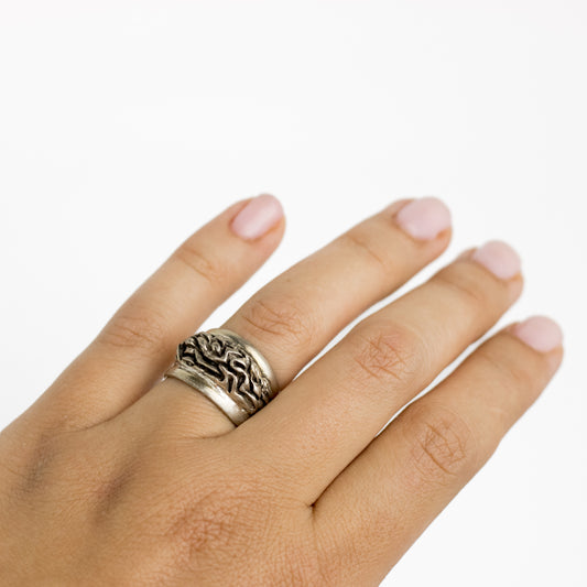 Berntsen Hughes Vintage Brutalist Silver Ring from Norway