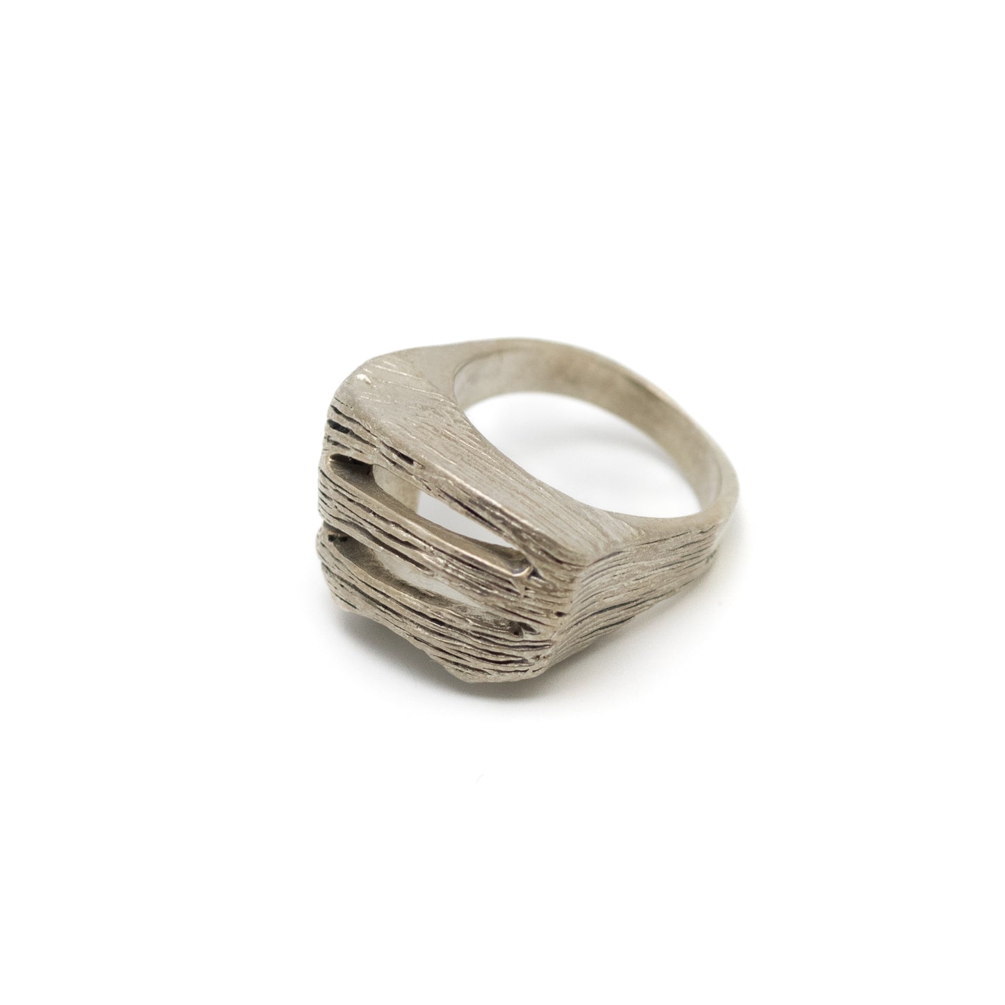 Hans Steffin Vintage Brutalist Sterling Silver Ring