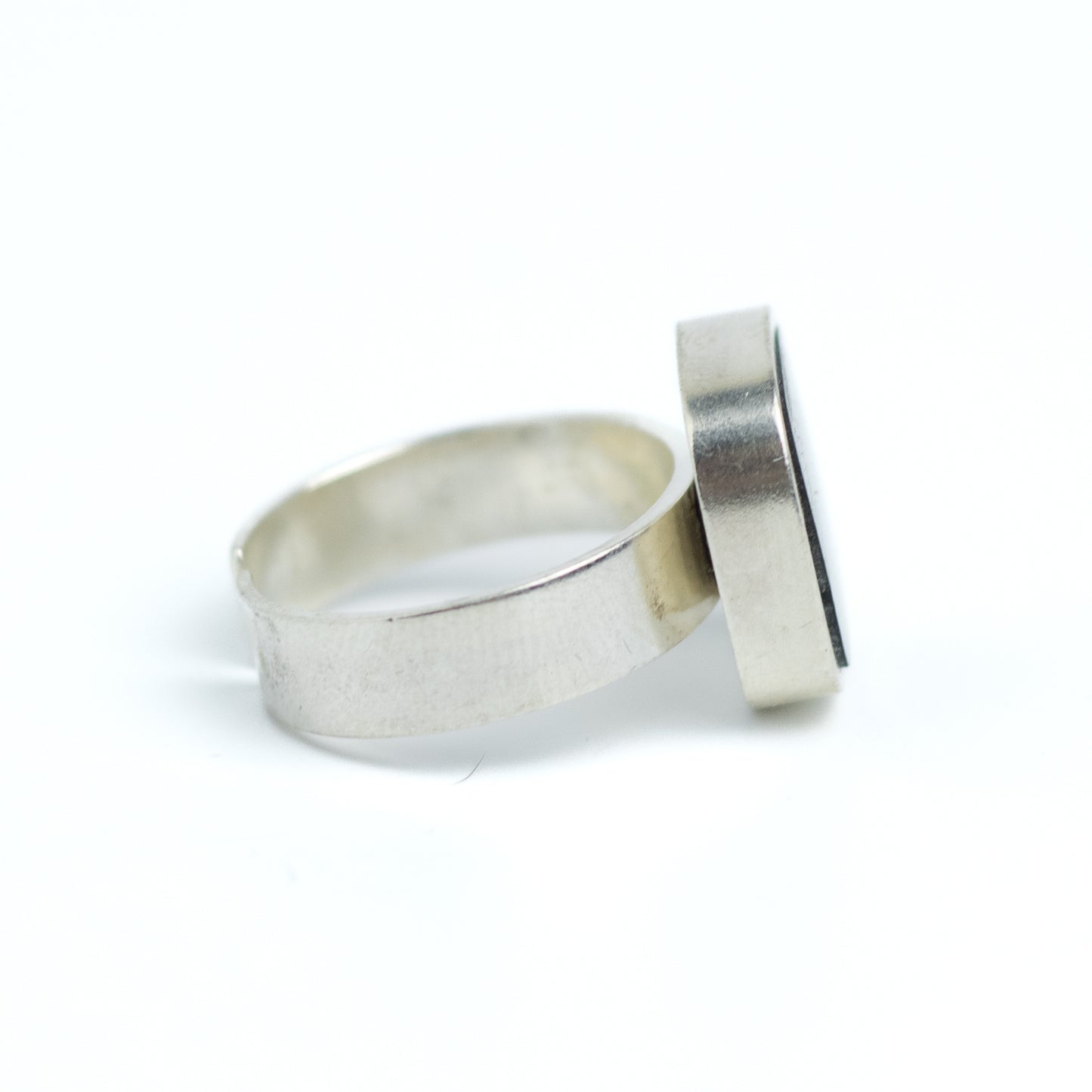 Kupittaan Kulta vintage Bague en argent moderniste finlandais avec spectrolite