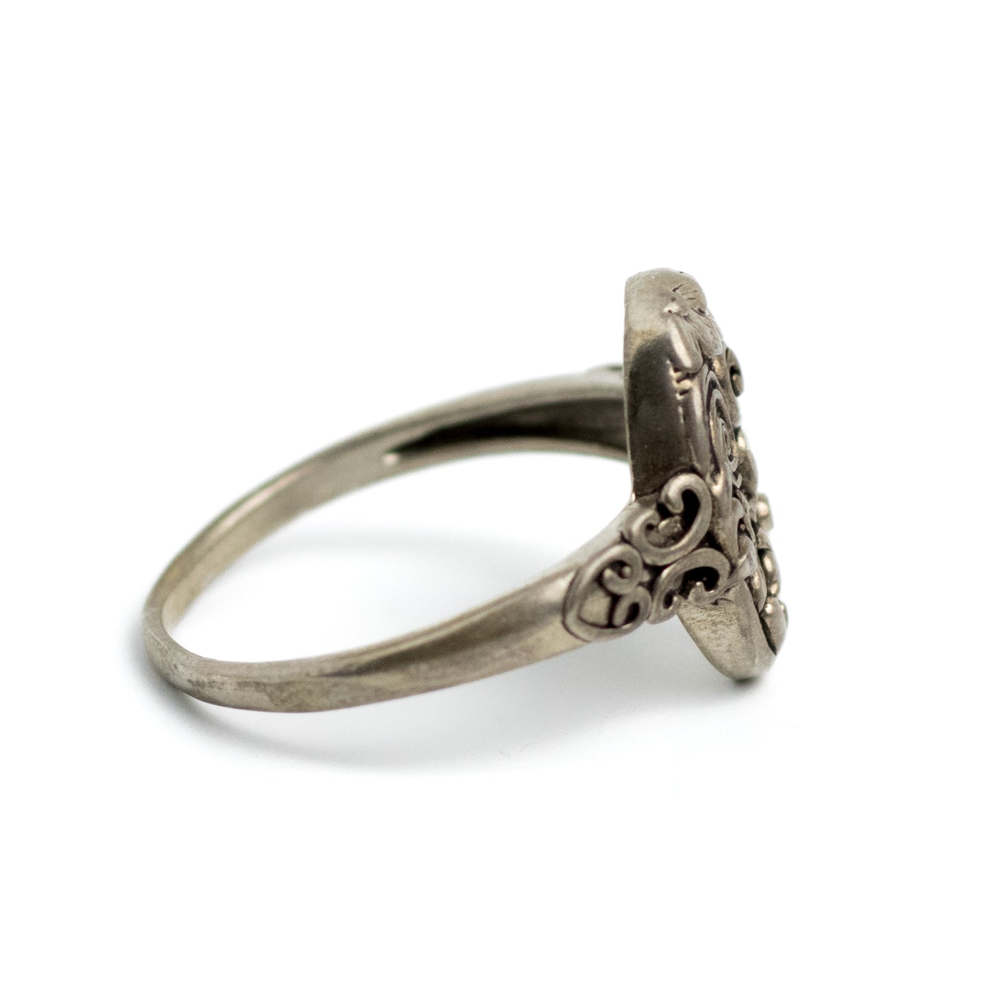 Art Nouveau Antique Sterling Silver Floral Ring