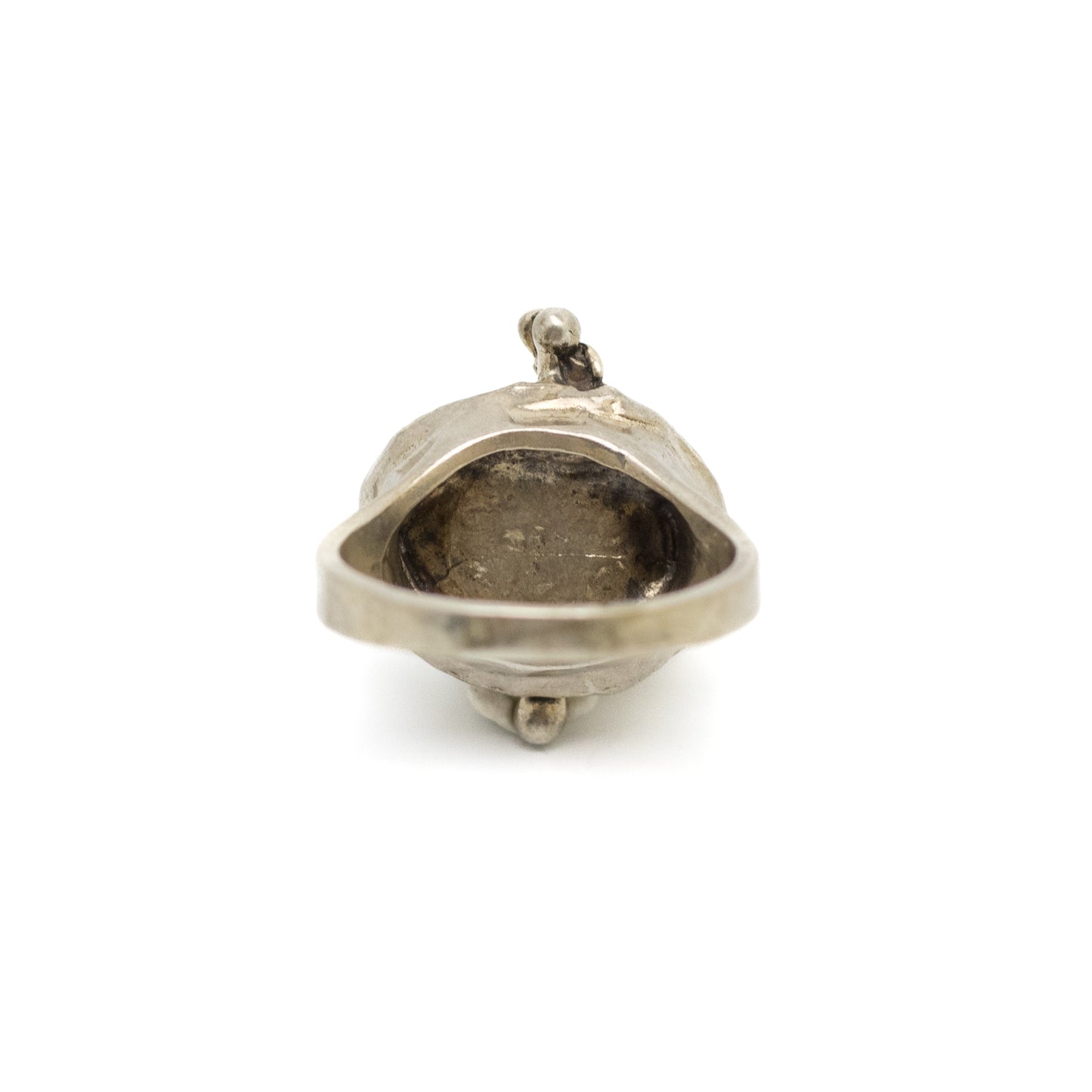PERLI German Brutalist Vintage Silver Ring with Pearls