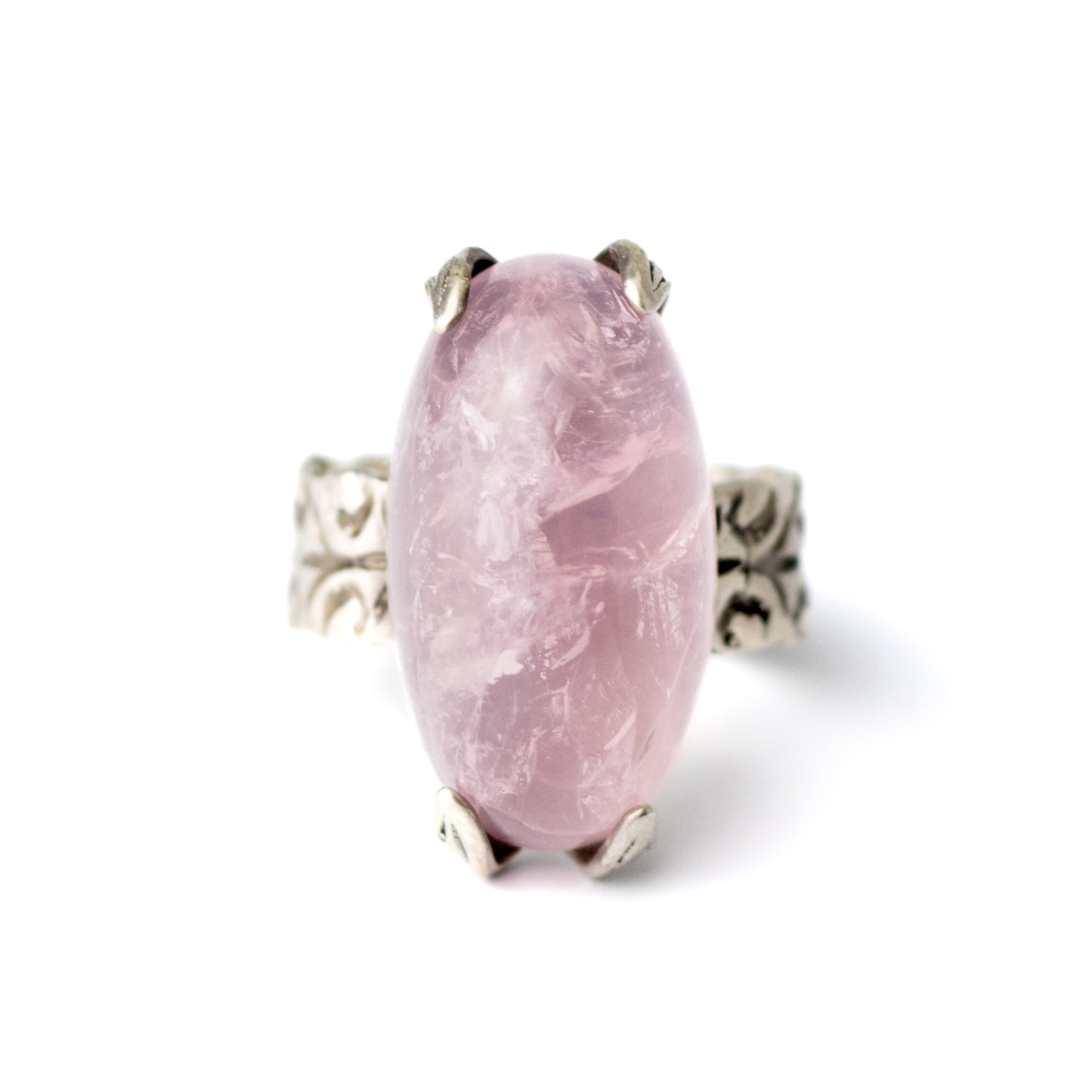 Helmut von Kleist Vintage Silver Ring with Rose Quartz