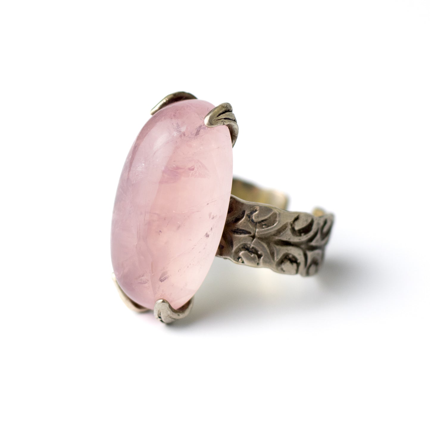 Helmut von Kleist Vintage Silver Ring with Rose Quartz