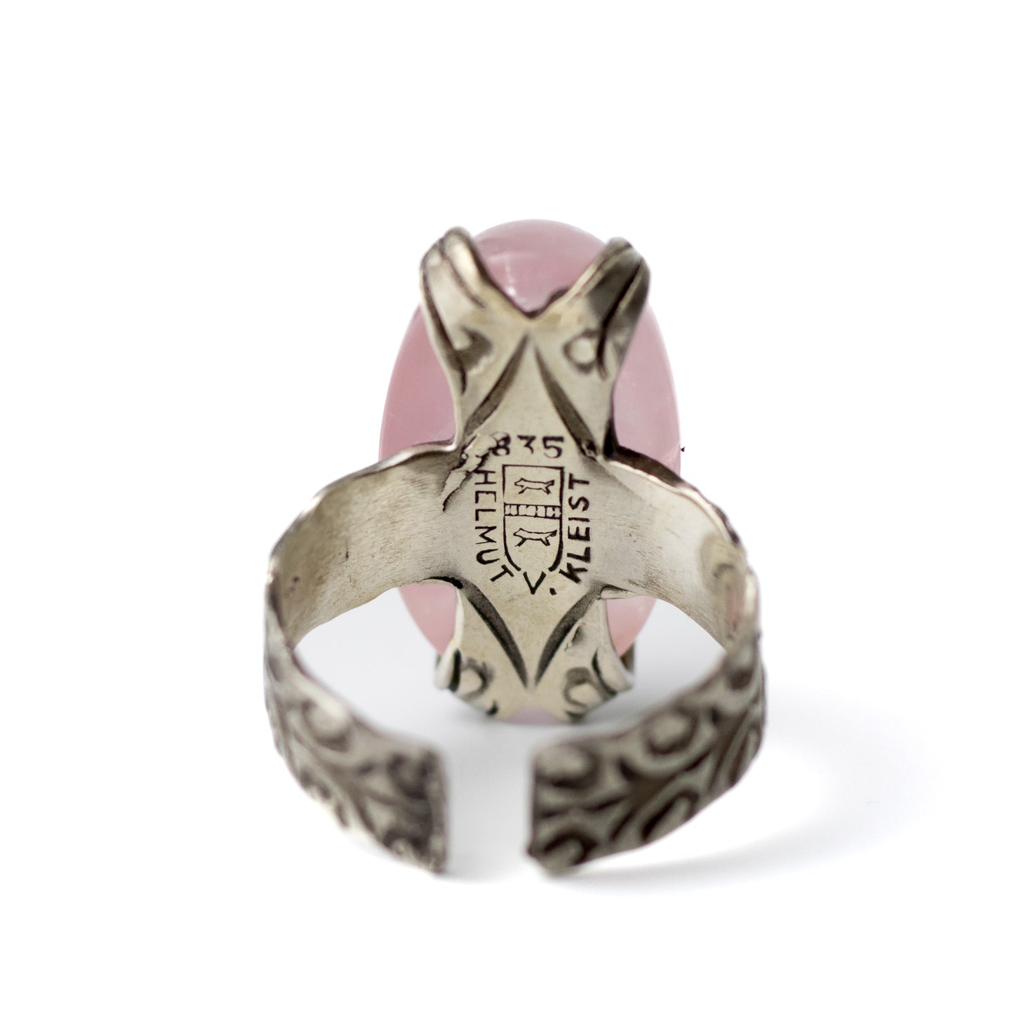 Helmut von Kleist Vintage Silver Ring with Rose Quartz