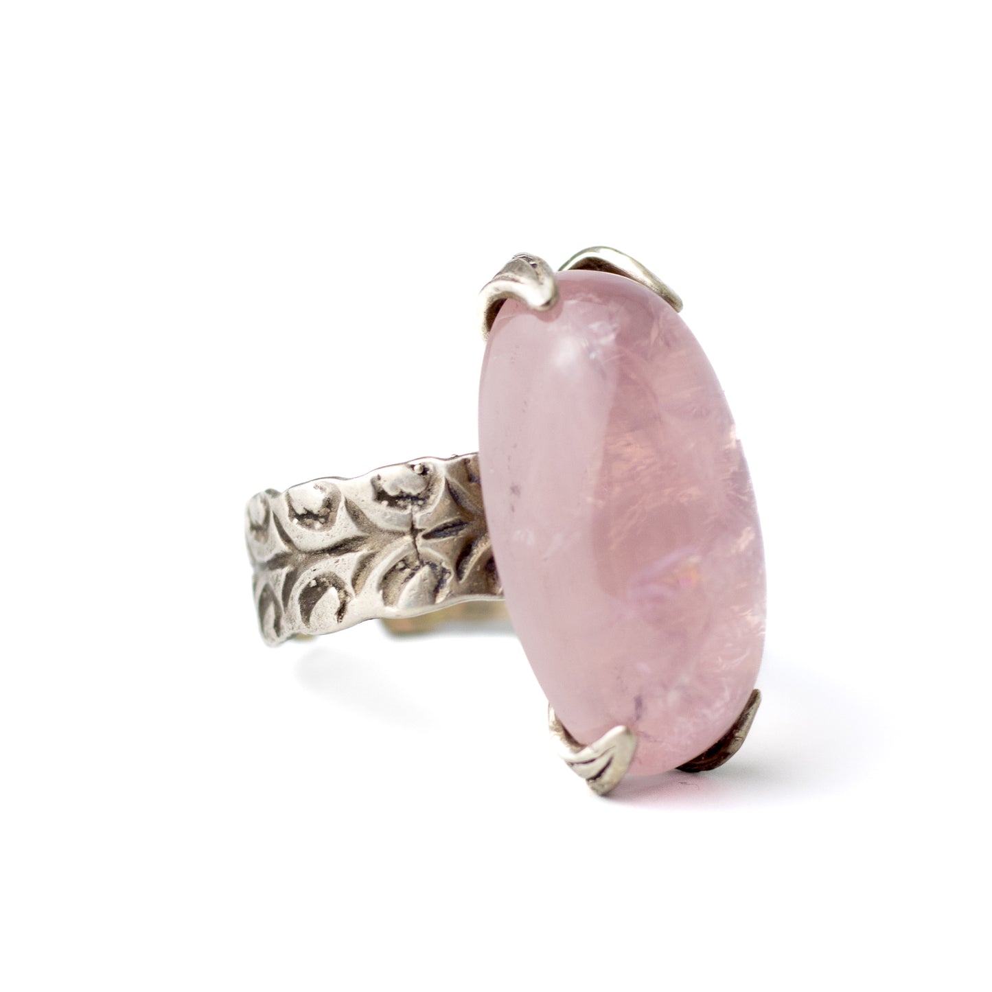 Helmut von Kleist Vintage Silver Ring with Rose Quartz
