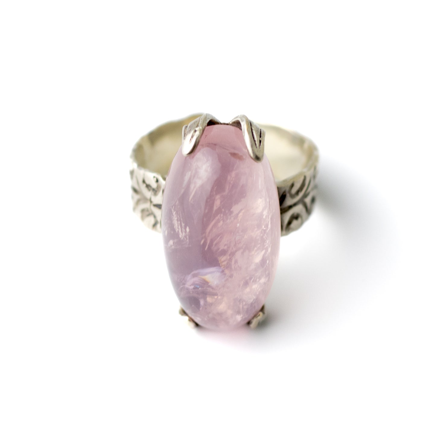 Helmut von Kleist Vintage Silver Ring with Rose Quartz