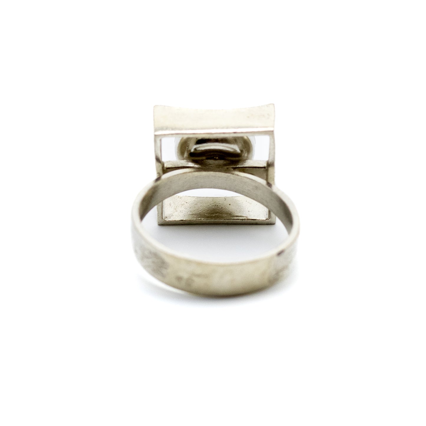 Niels Erik From Modernist Silver Ring with Chrysoprase