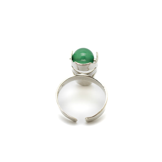 Kultaseppa Salovaara Vintage Silver Ring with Rotating Chrysoprase Sphere