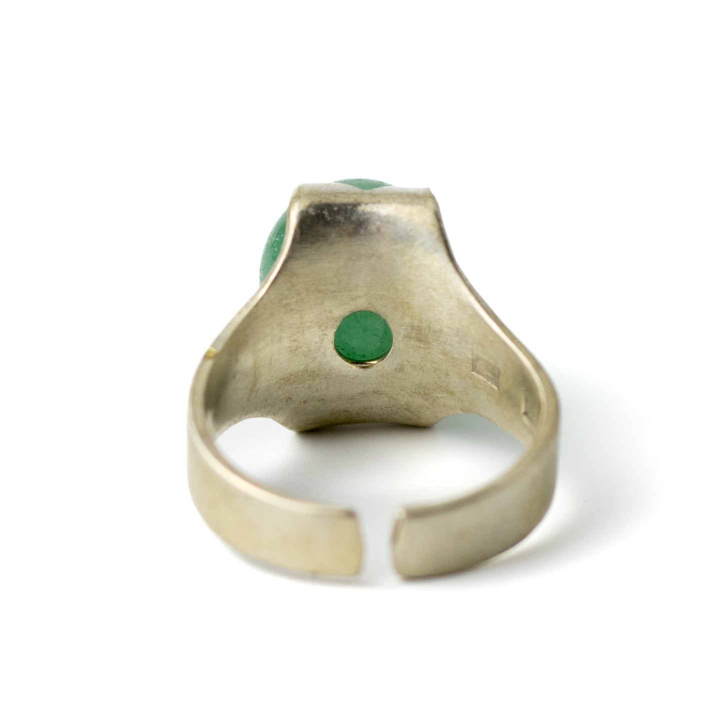Kultaseppa Salovaara Vintage Finnish Brutalist Silver Ring with Green Quartz