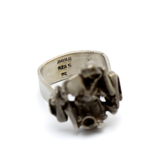 JUHLS Sterling Silver Brutalist Tundra Ring