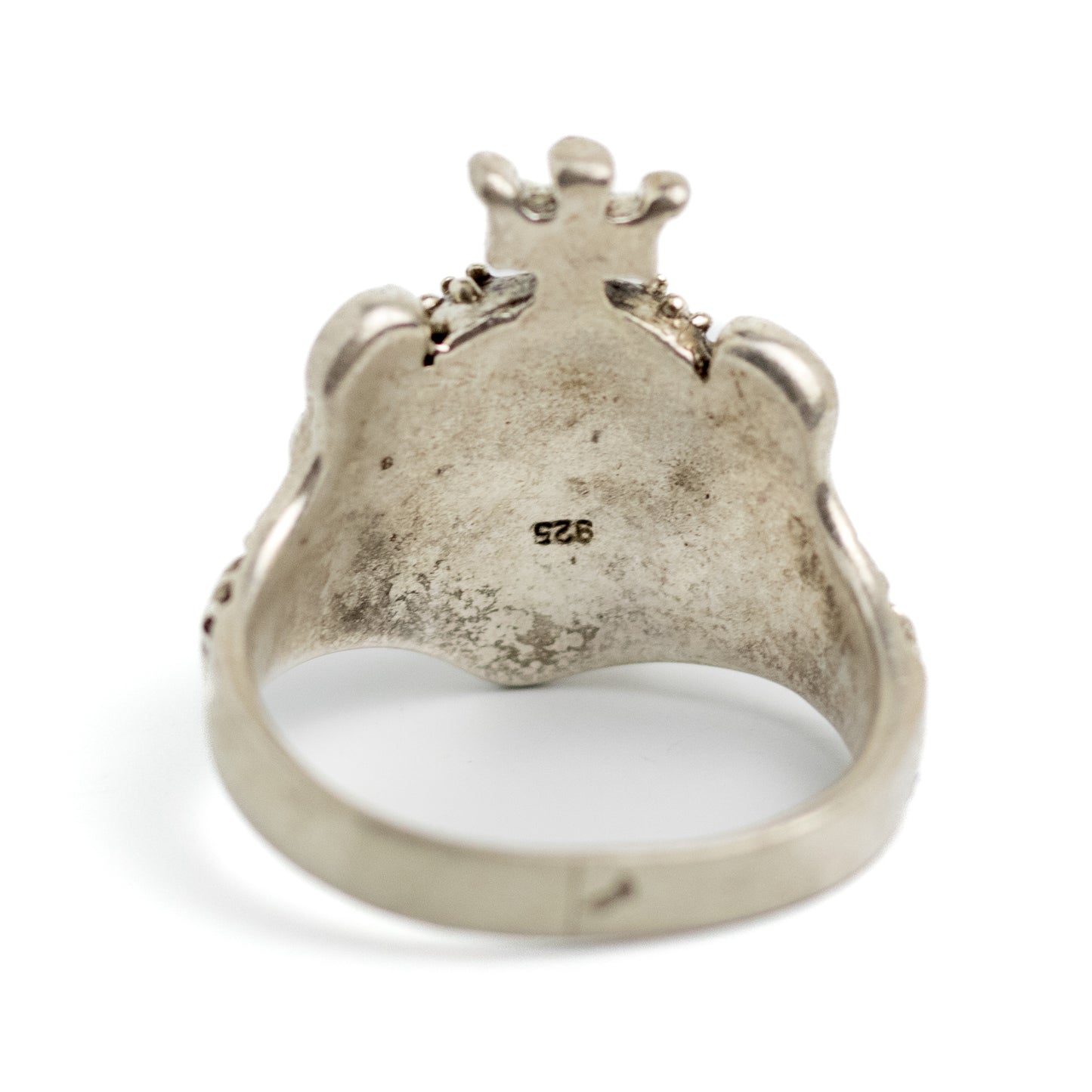Vintage Sterling Silver Claddagh Ring with Wings and Crown