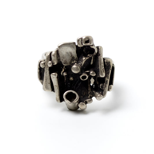 JUHLS Sterling Silver Brutalist Tundra Ring