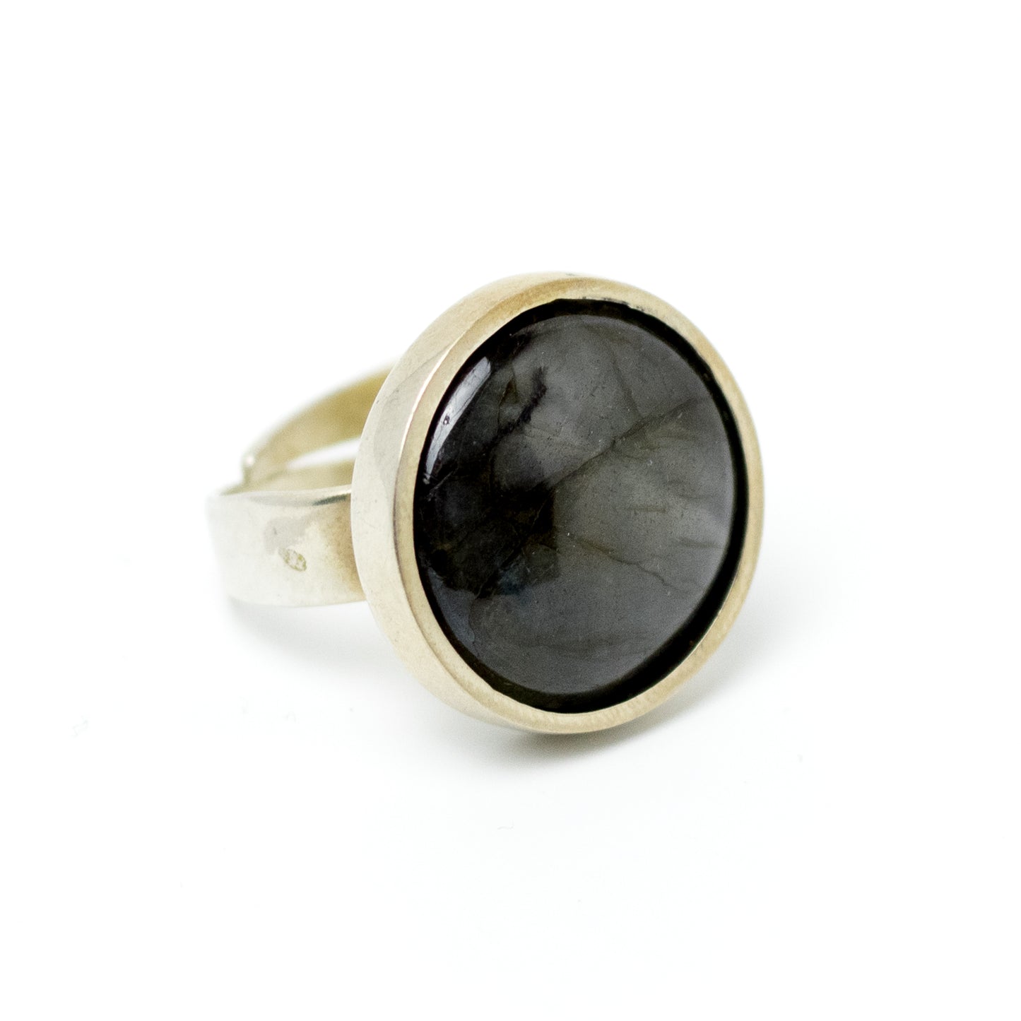Bengt Hallberg Modernist Silver Ring with Labradorite