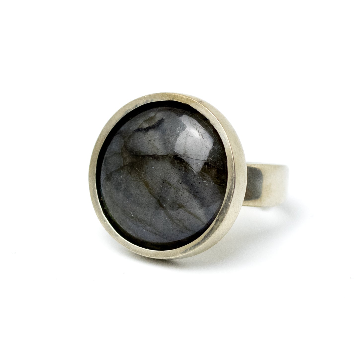 Bengt Hallberg Modernist Silver Ring with Labradorite