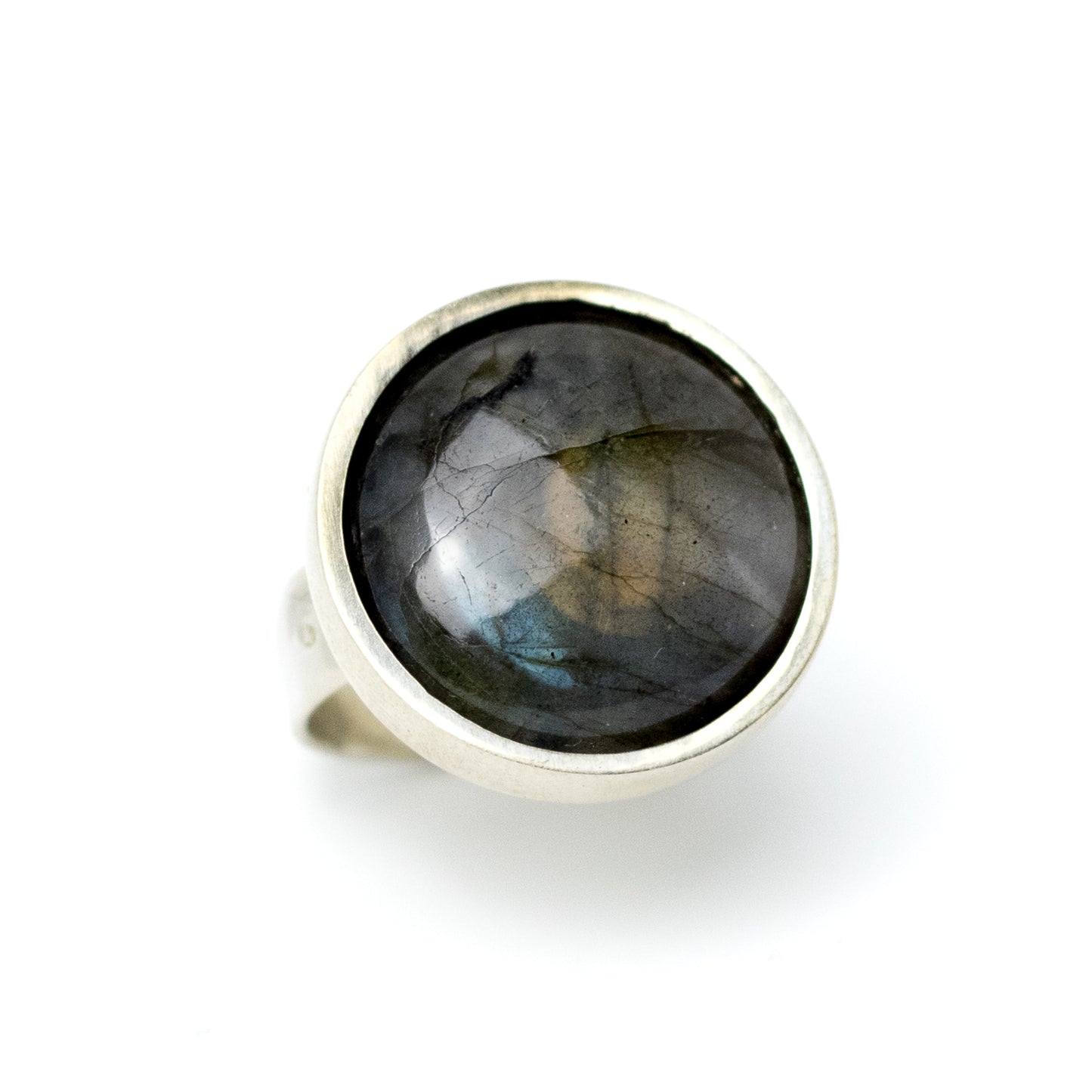 Bengt Hallberg Modernist Silver Ring with Labradorite