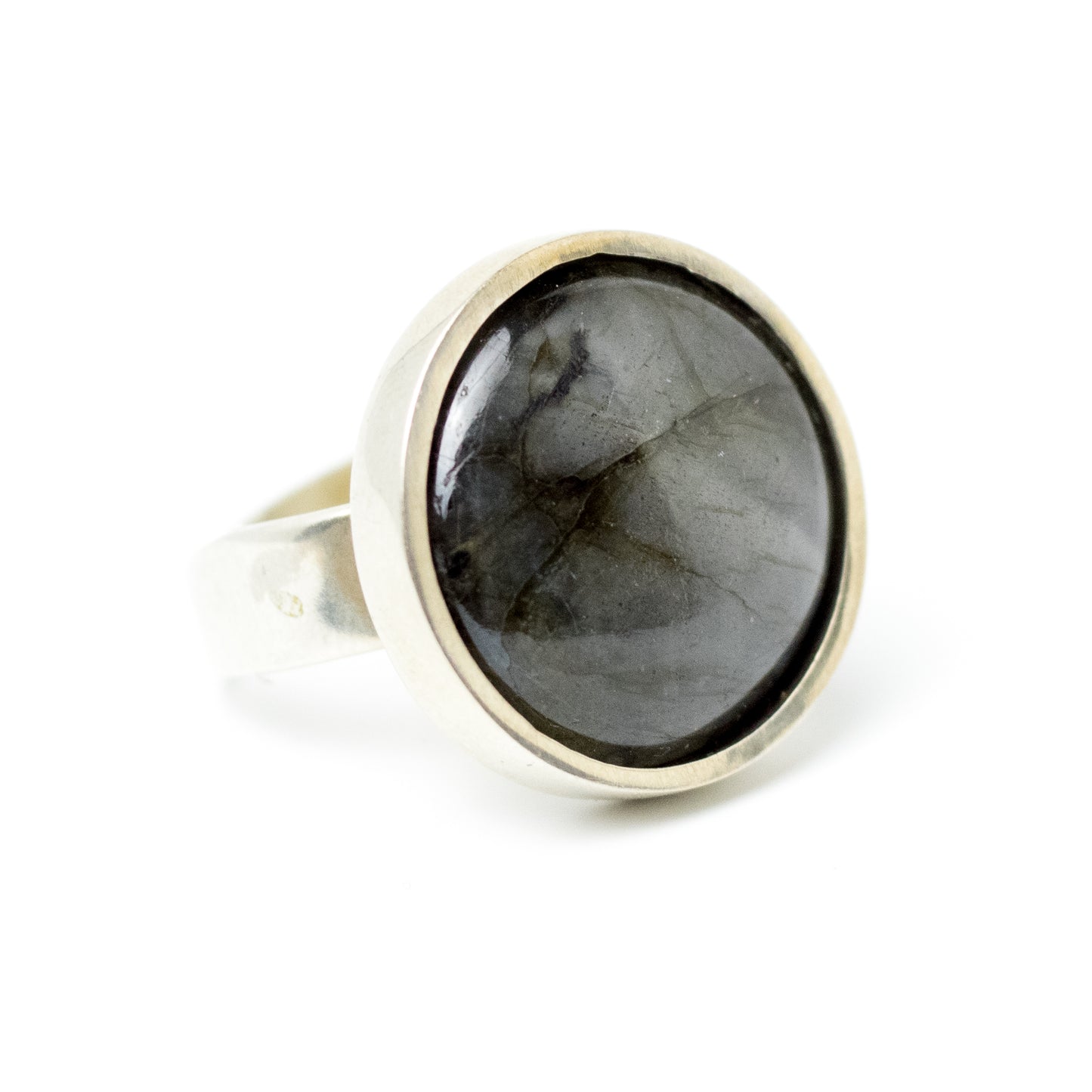 Bengt Hallberg Modernist Silver Ring with Labradorite