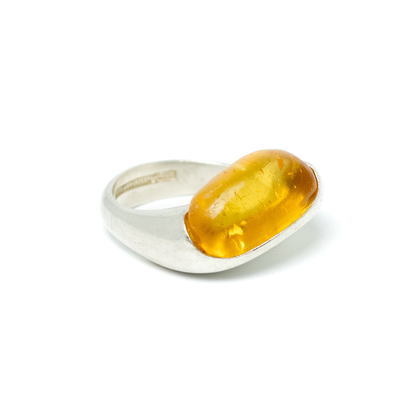 Lapponia Sterling Silver Amber Ring by Poul Havgaard 1994