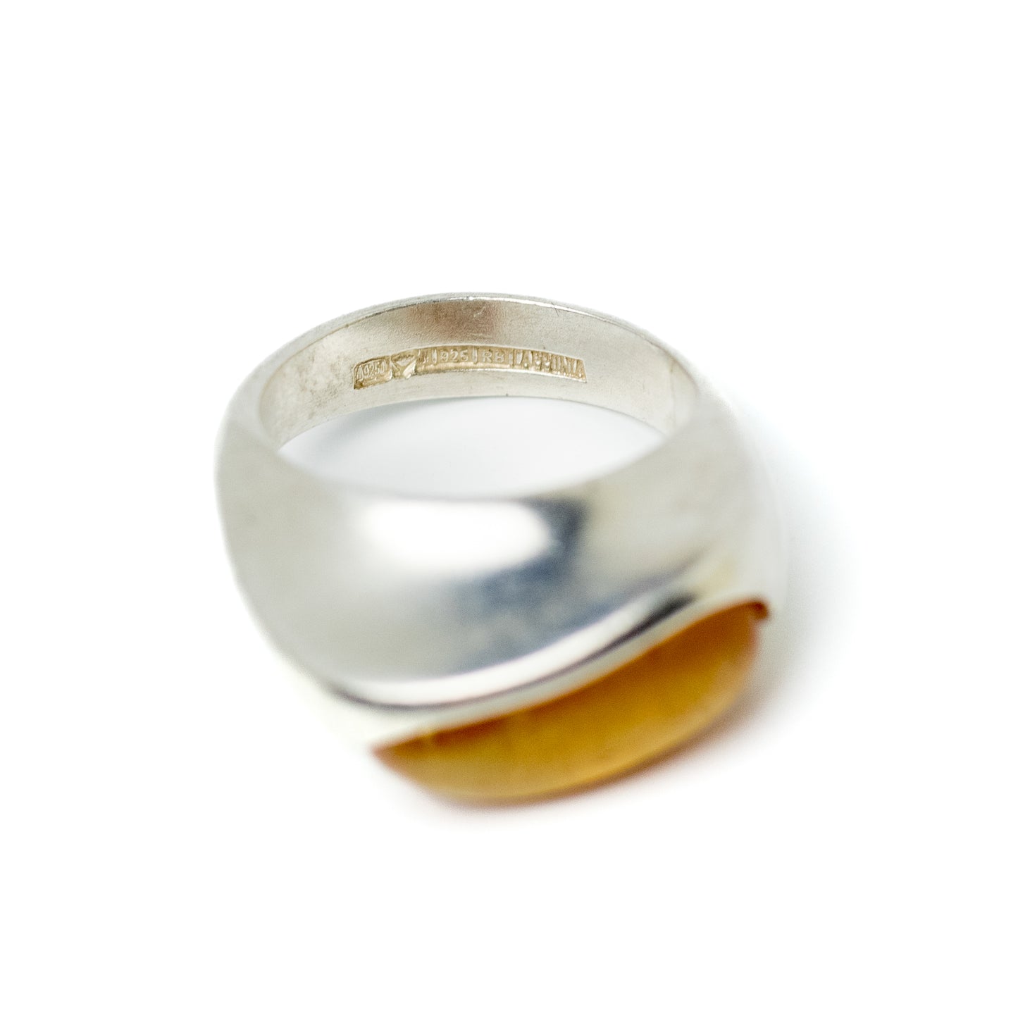 Lapponia Sterling Silver Amber Ring by Poul Havgaard 1994