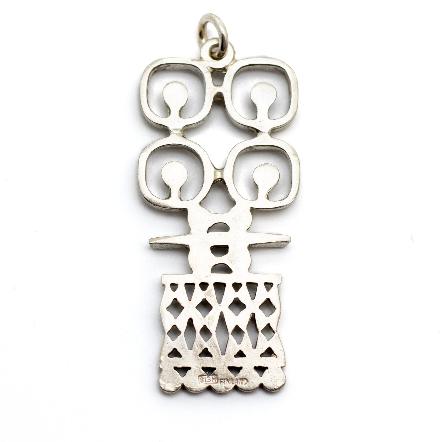 Jorma Laine Vintage Finnish Silver Pendant with Geometric Modernist Design