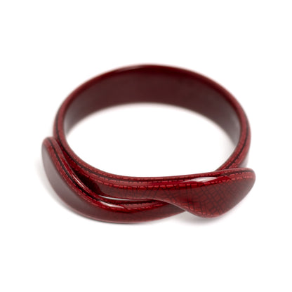 Lea Stein Wide Red Snake Bangle Bracelet