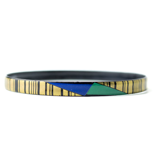Steinböck Austria Vintage Enamel Bangle with Geometric Art Deco Design