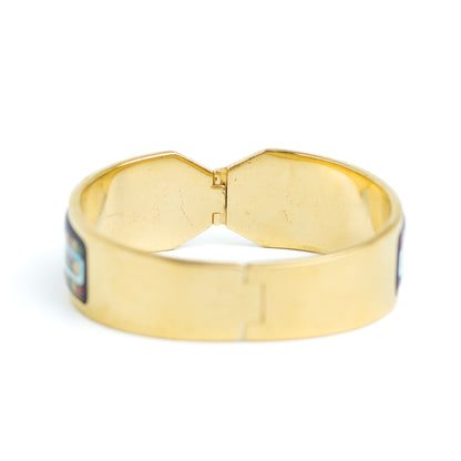 Michaela Frey Freywille Vintage Scarab Enamel Bangle in Art Deco Egyptian Revival Style