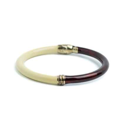 Flli Manegatti Vintage Italian Sterling Silver and Resin Hinge Bangle