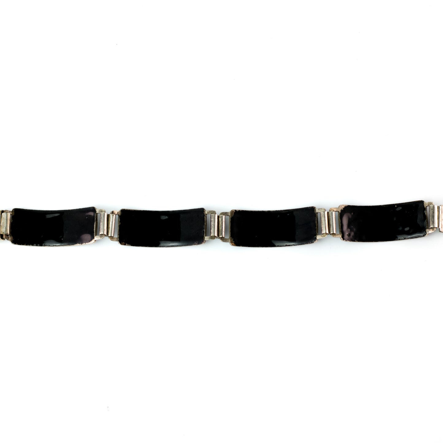 Bracelet vintage en émail Perli bleu noir violet Allemagne