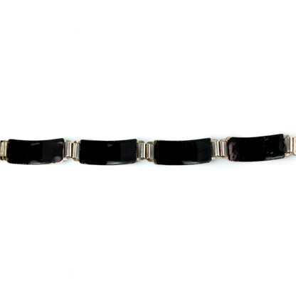 Bracelet vintage en émail Perli bleu noir violet Allemagne