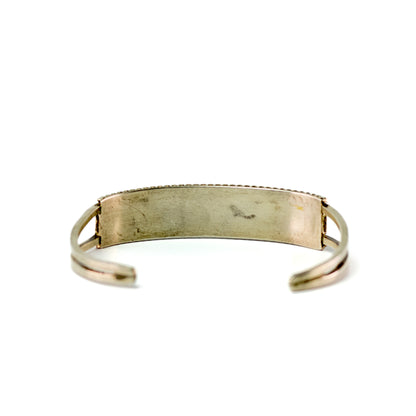 Bracelet manchette enfant vintage de style Zuni avec incrustations turquoise