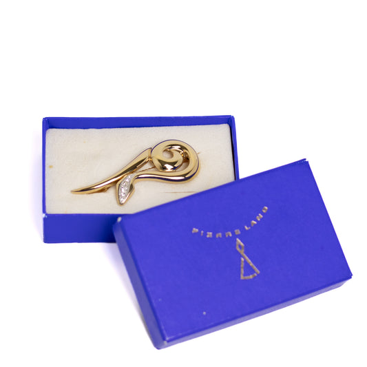 Pierre Lang Vintage Golden Snake Brooch in Original Box